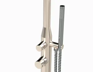 Preview: Gartendusche JUIST, Typ MISCHBATTERIE - Edelstahl V4A, geschliffen