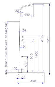 Preview: Gartendusche HELENA 2.0 - elegante Aussendusche mit MISCHBATTERIE