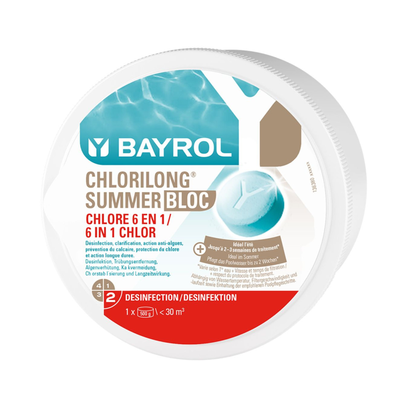 Bayrol Chlorilong® SUMMER Bloc, Dose à 0.5 kg - mit Mehrfachfunktion - NEU!