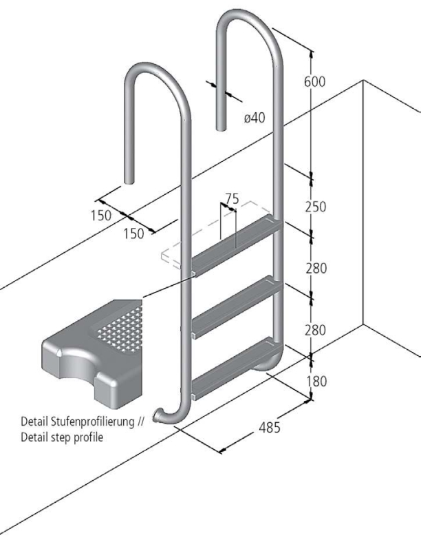 Sicherheitsstufe für Holm Ø 40 mm