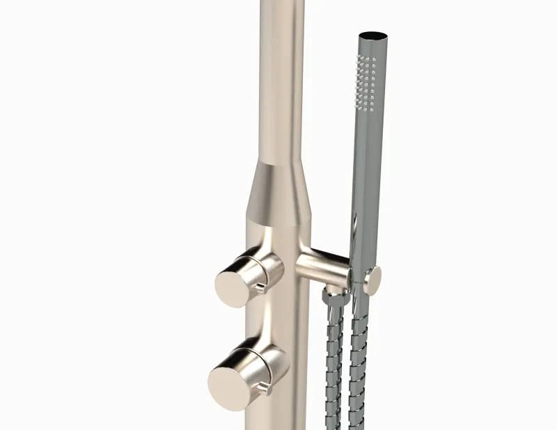 Gartendusche JUIST, Typ MISCHBATTERIE - Edelstahl V4A, geschliffen