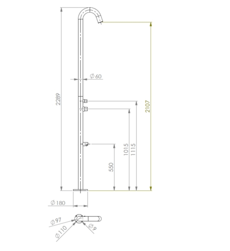 Komodo - technische Zeichnung