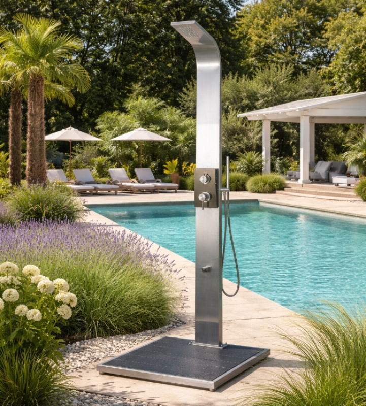 Gartendusche HELENA 2.0 - elegante Aussendusche mit MISCHBATTERIE