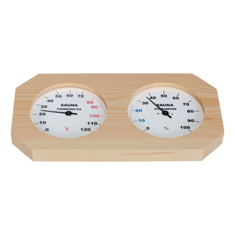 Sauna Thermo-/Hygrometer in Holz gefasst