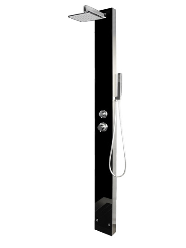 Glasdusche KUBA SOLAR, schwarz